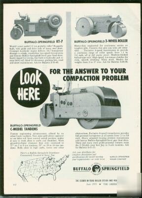 1953 buffalo springfield c tandem kt-7 3 wl rollers ad