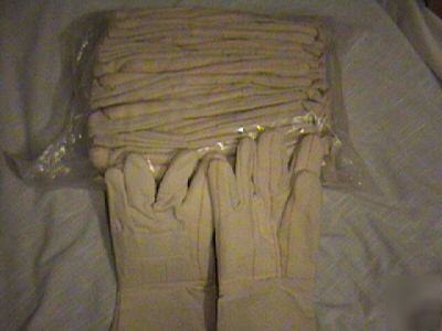Dozen large heavy-duty industrial cotton work gloves