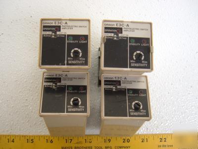 Lot of four omron photoelectric switch amplifier E3C-a