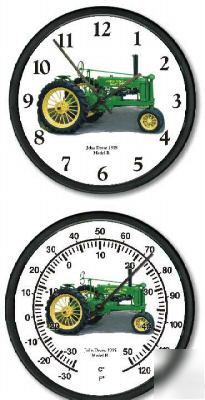 New 1935 john deere model b tractor clock thermometer 
