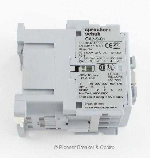 New s+s sprecher+schuh contactor CA7-9-01-220W 3POLE