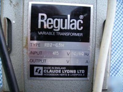 Variac transformer 240V, 0 - 260 or 415-466