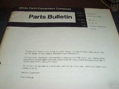 White parts list for G955 tractors