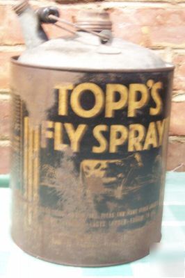 Vintage topps fly spray tin can cows dairy farming