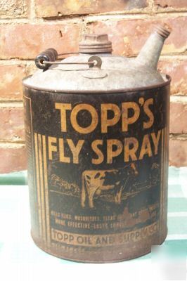 Vintage topps fly spray tin can cows dairy farming