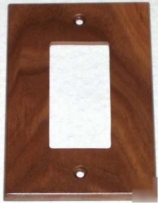 Black walnut wood gfi decora rocker paddle switch cover