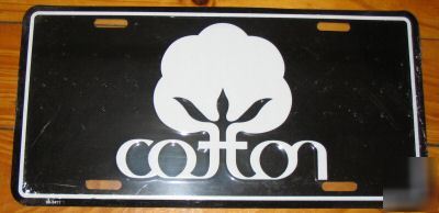 Cotton inc license/plate tag farm young bureau black