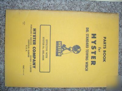 Hyster D8L towing winch parts manual caterpillar