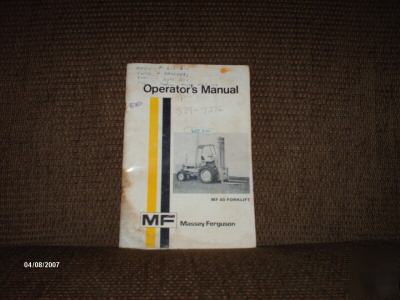 Massey fergusom mf 40 forklift operator's manual