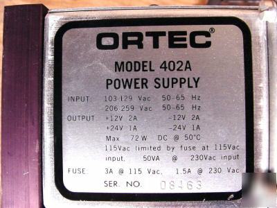  ortec 401A 12-slot nim bin rack & 402A power supply