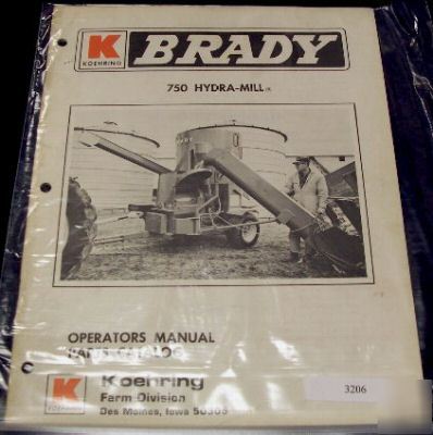 Brady 750 hydra-mill operators manual 
