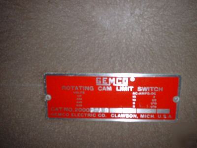 Gemco rotating cam limit switch punch press automat