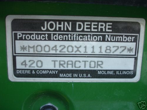 John deere 420 compact garden tractor mower plow 3POINT