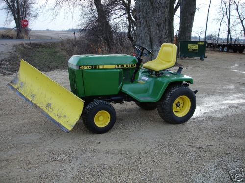 John deere 420 compact garden tractor mower plow 3POINT