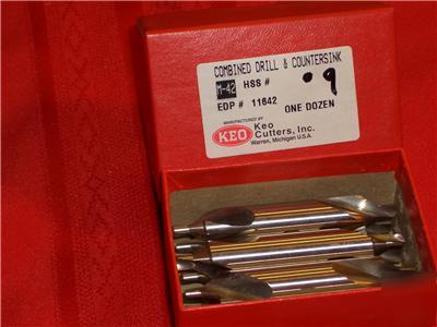 Lot of 9 keo combined drill & countersink p#11642