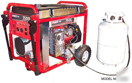 Triple-fuel 7,500 watt (13,500 watt surge) generator