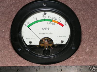 Vintage hol-gar load amp round panel meter- 