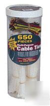650 piece cable tie assortment by vision plastics inc.