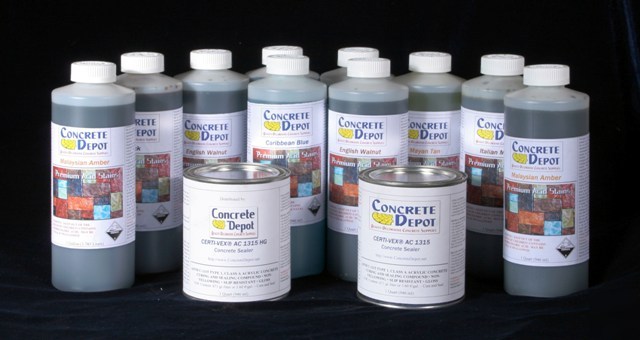 Concrete stain contractor sample kit, 9 colors & sealer