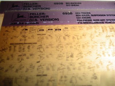 John deere 693B feller buncher parts catalog microfiche