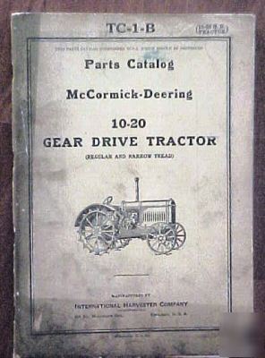 Mccormick-deering parts catalog gear drive tractor 1930