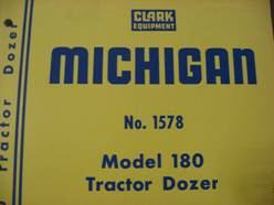 Michigan/clark 180 tractor dozer parts manual