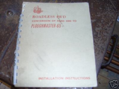 Roadless ploughmaster 65 conversion manual