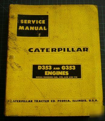 Cat caterpillar D353 G353 engine service manual d g 353