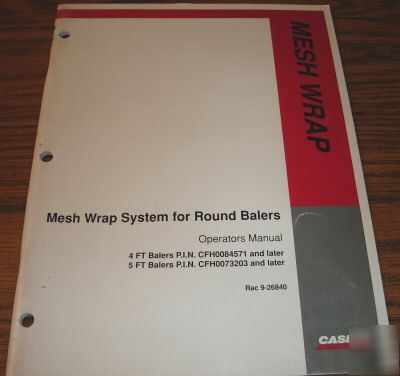 Case ih hay baler mesh wrap system operator's manual