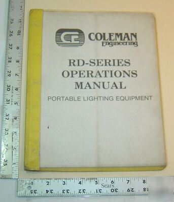 Coleman rd series portable lighting equip. - op manual 