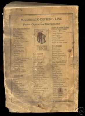 Vintage 1938 mccormick deering repair catalog