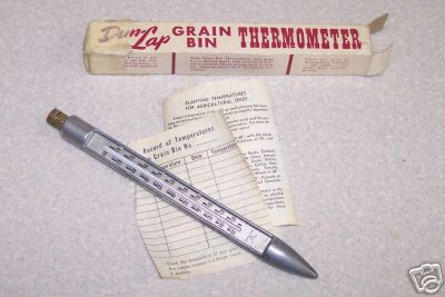 Vintage dun-lap grain bin/soil thermometer w/box