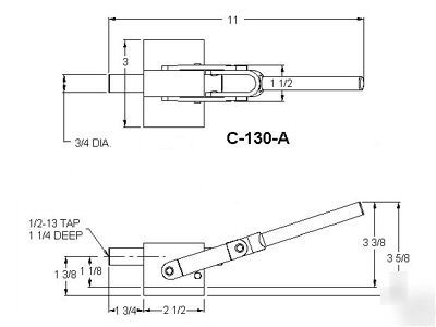 Wolverine c-130-a straight line action toggle clamp