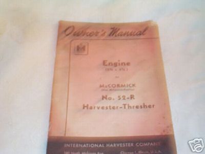 '49 52-r international harvester thresher engine manual