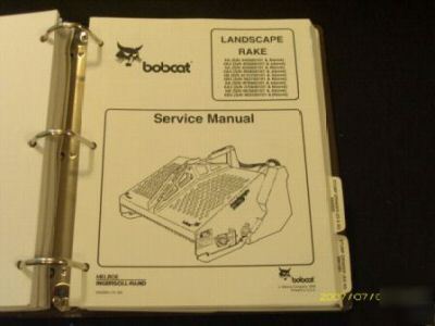 Bobcat landscape rake attachment service manual