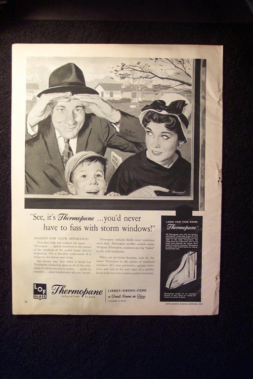 1959 vintage ad~ libbey owens ford thermopane insulatin
