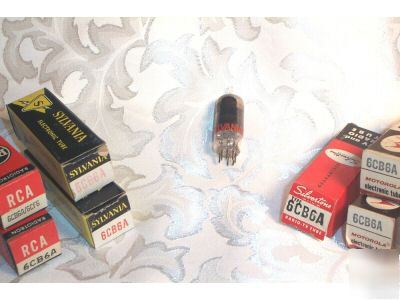 6CB6A vacuum tube, nos original boxes, rca, sylvania,