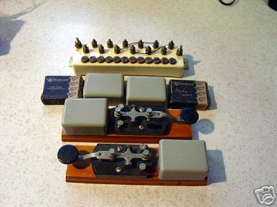 Lot of telegraph keys with buzzers & extras morse code