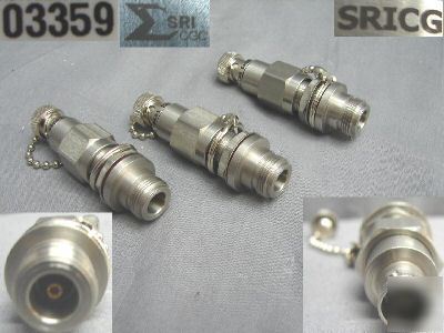 New sri connector gage type n(f)-bnc(f) 50OHM (lot of 3)