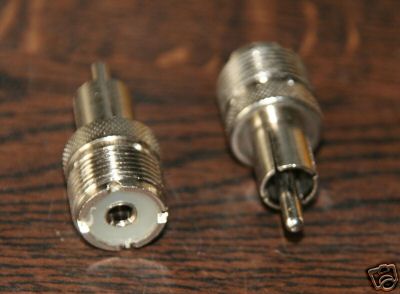 2 PL259 to rca plug adapter ,cb, ham,radio, to clear