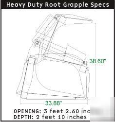 72 inch cid(c) heavy duty root grapple. for bobcat etc