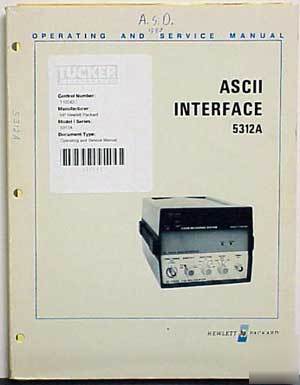 Agilent hp 5312A ascii interface oper/serv. manual