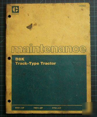 Cat caterpillar D8K crawler dozer maintenance manual