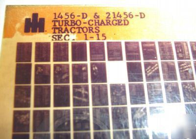 Ih 1456 & 21456 tractor parts catalog microfiche book
