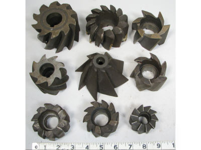 Lot (9) horizontal milling machine cutters morse usa