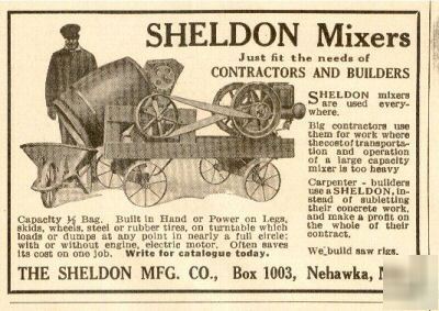Sheldon concrete mixer cement ad 1924 nehawka ne