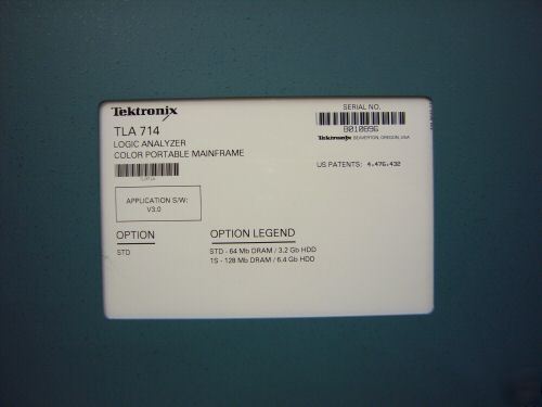 Tektronix TLA714 w/ 2 TLA7N3-4S cards and 3 probes