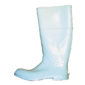 White rubberized pvc safety boots -- size 10