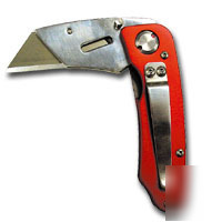 Folding super razor knife - red - replaceable blade
