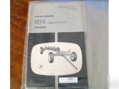 John deere 1074 heavy duty wagon operators manual